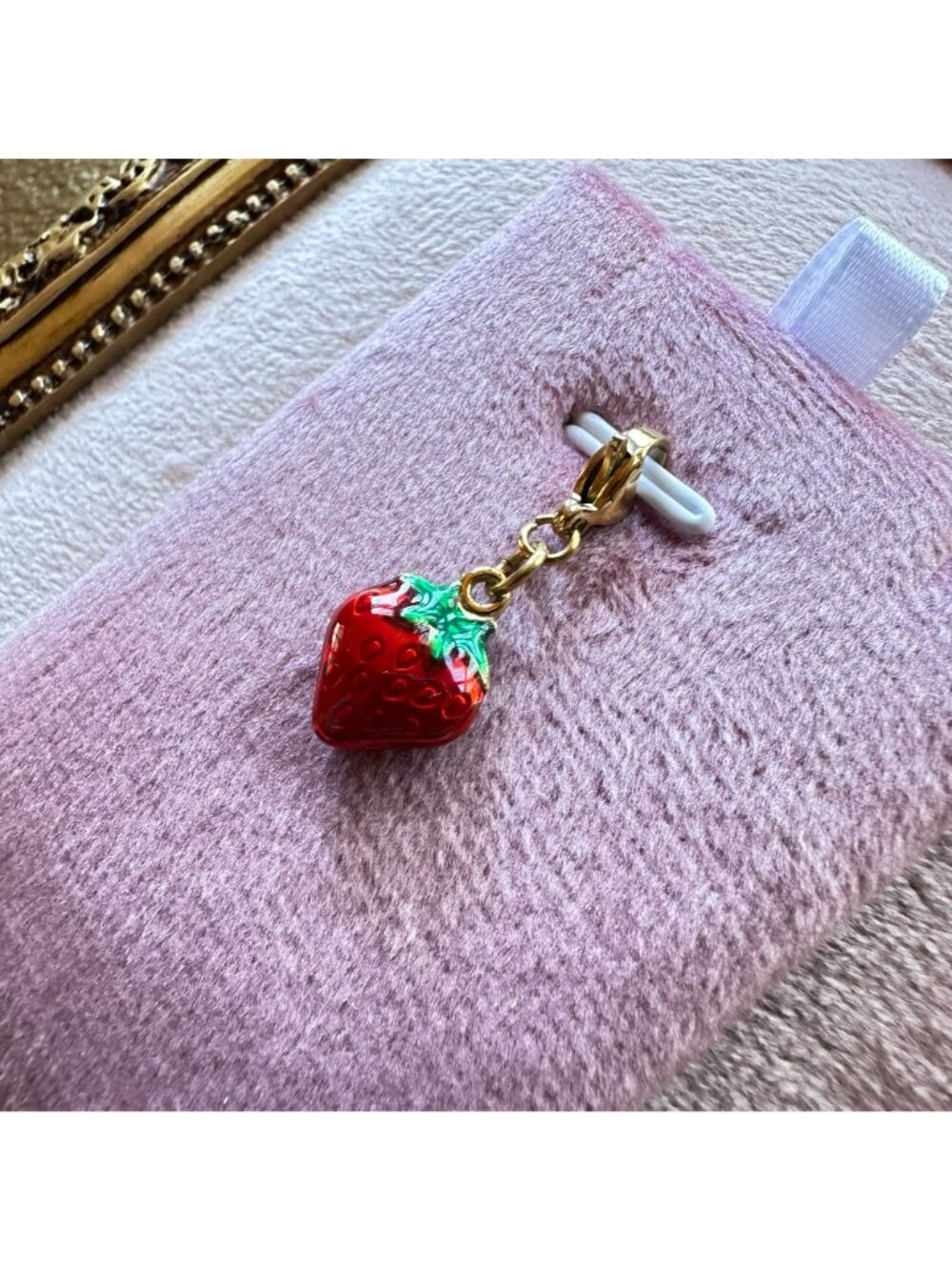 Strawberry Charm 18K Gold PVD Stainless Steel Waterproof Lobster Claw Clasp - Picture 8 of 12